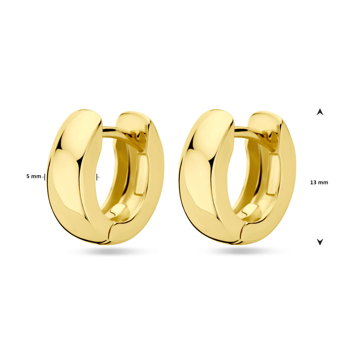 créoles 13 mm 1 micron argent plaqué or (jaune)