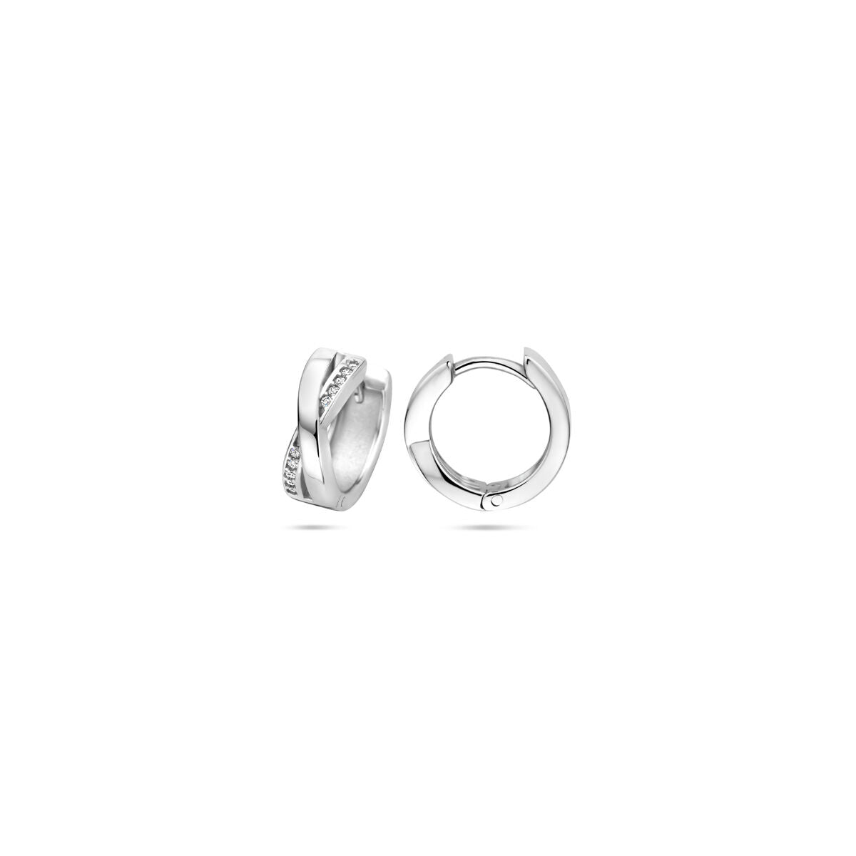 créoles zircone 13 mm argent rhodié