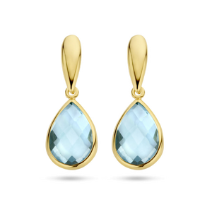 Boucles d’oreilles avec pierre bleue