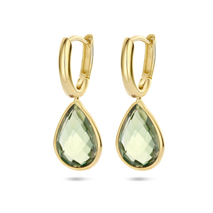 Boucles d’oreilles avec pierre verte