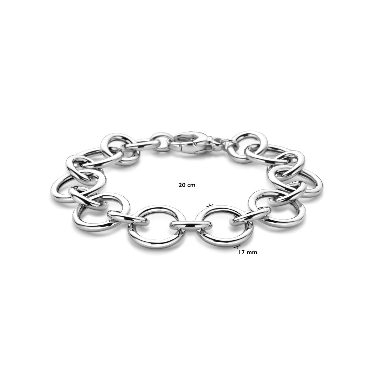bracelet 17 mm 20 cm argent rhodié