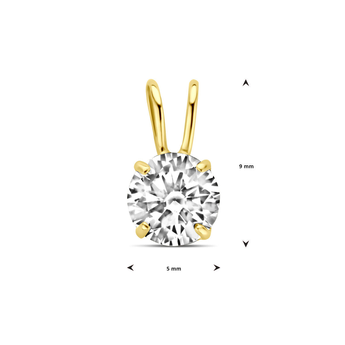 pendentif zircone 14K or jaune