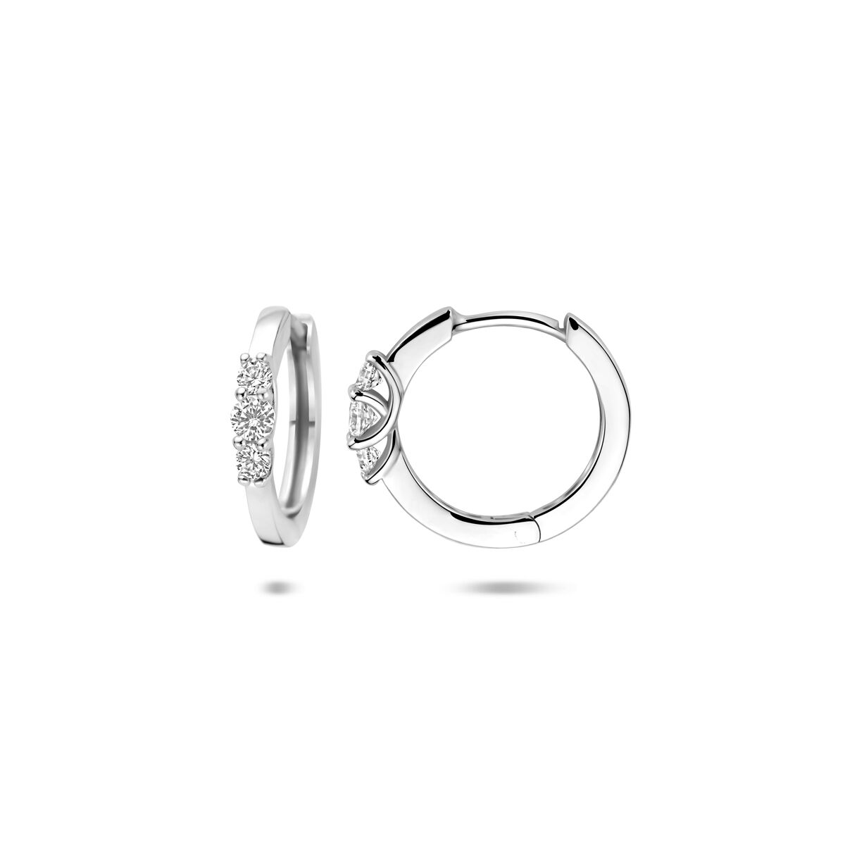 Créoles en argent avec zircone – rhodié argent 925