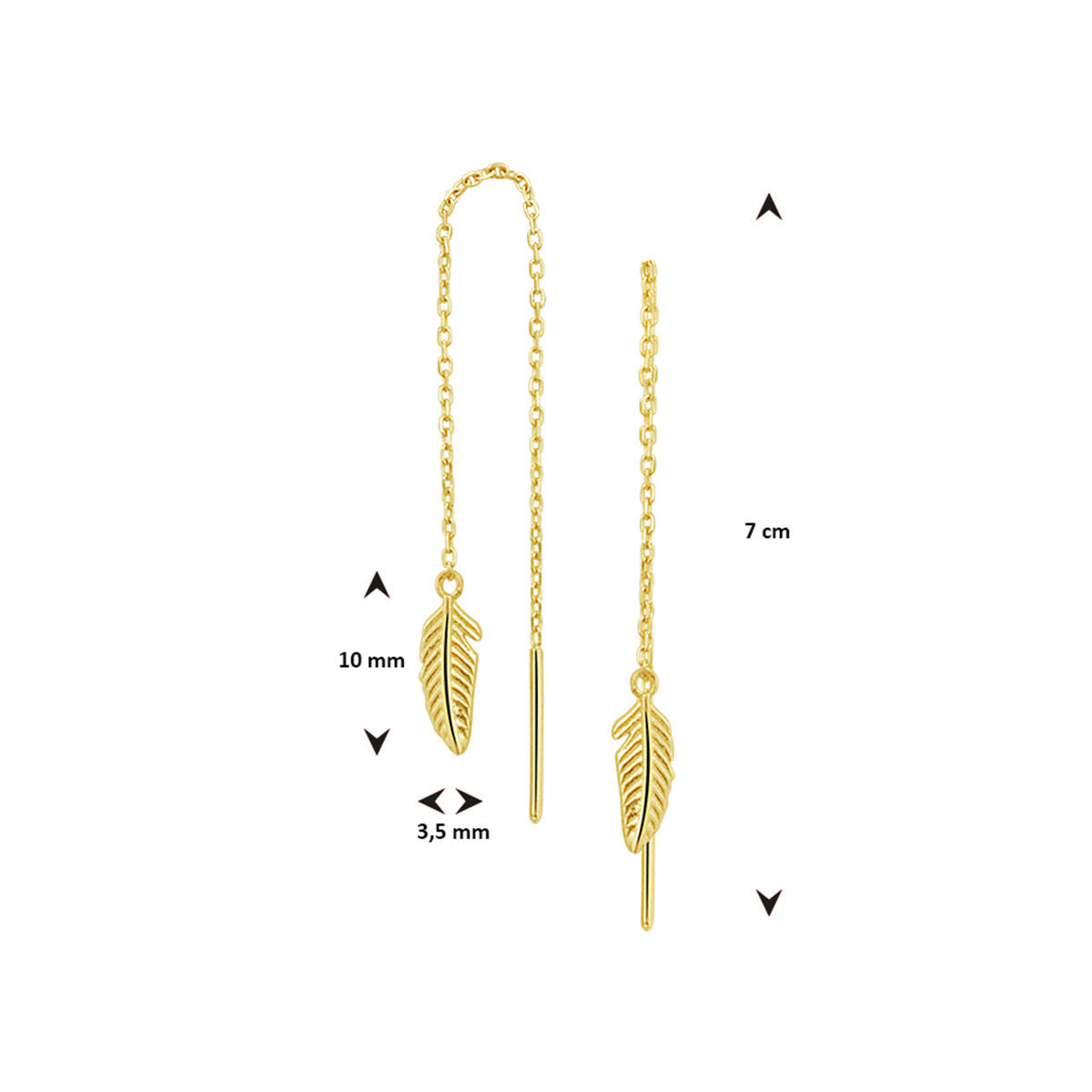 boucles d'oreilles à ressort en or jaune 14K