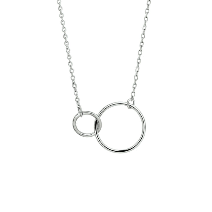collier rondjes 41 + 4 cm zilver gerhodineerd