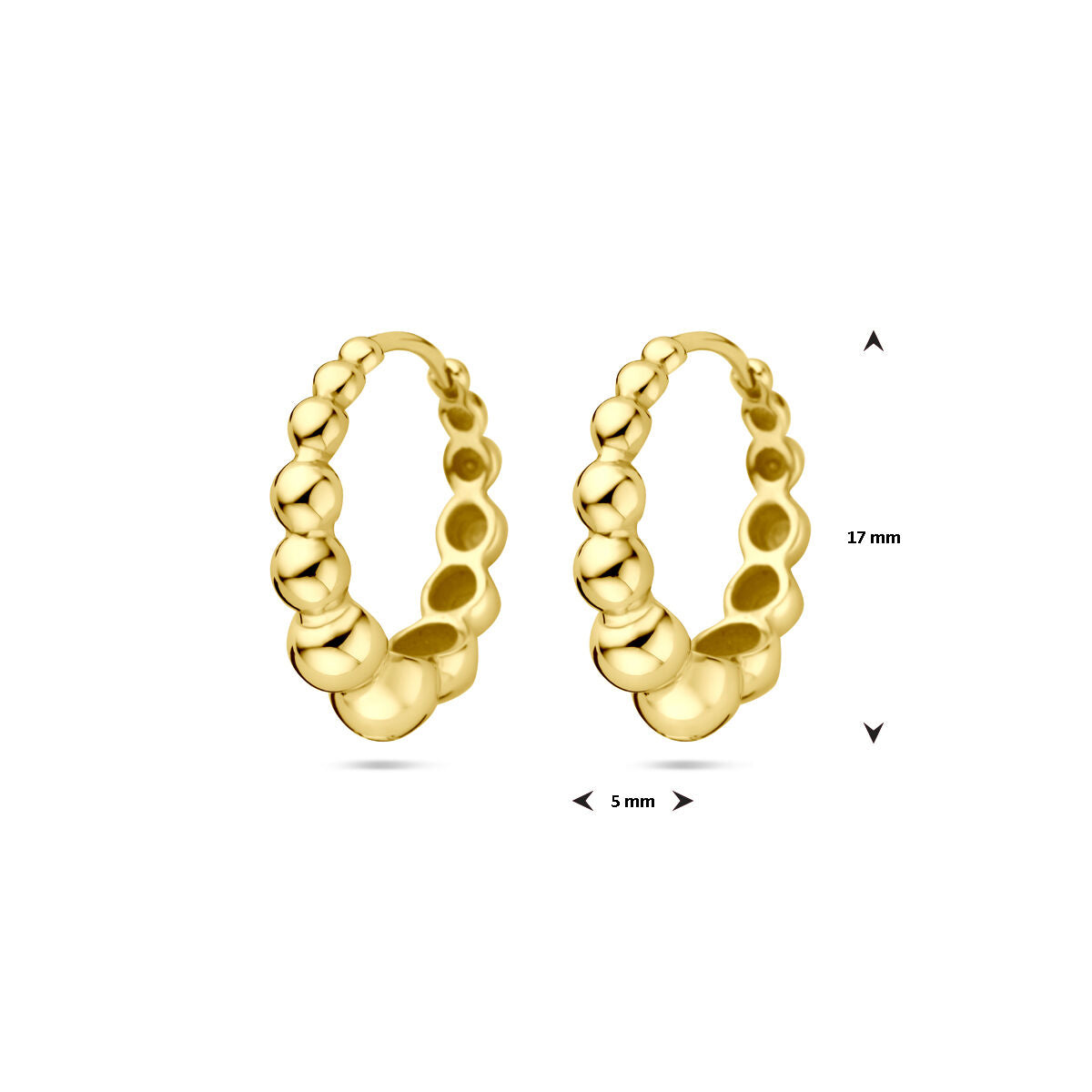 créoles 17 mm 1 micron argent plaqué or (jaune)