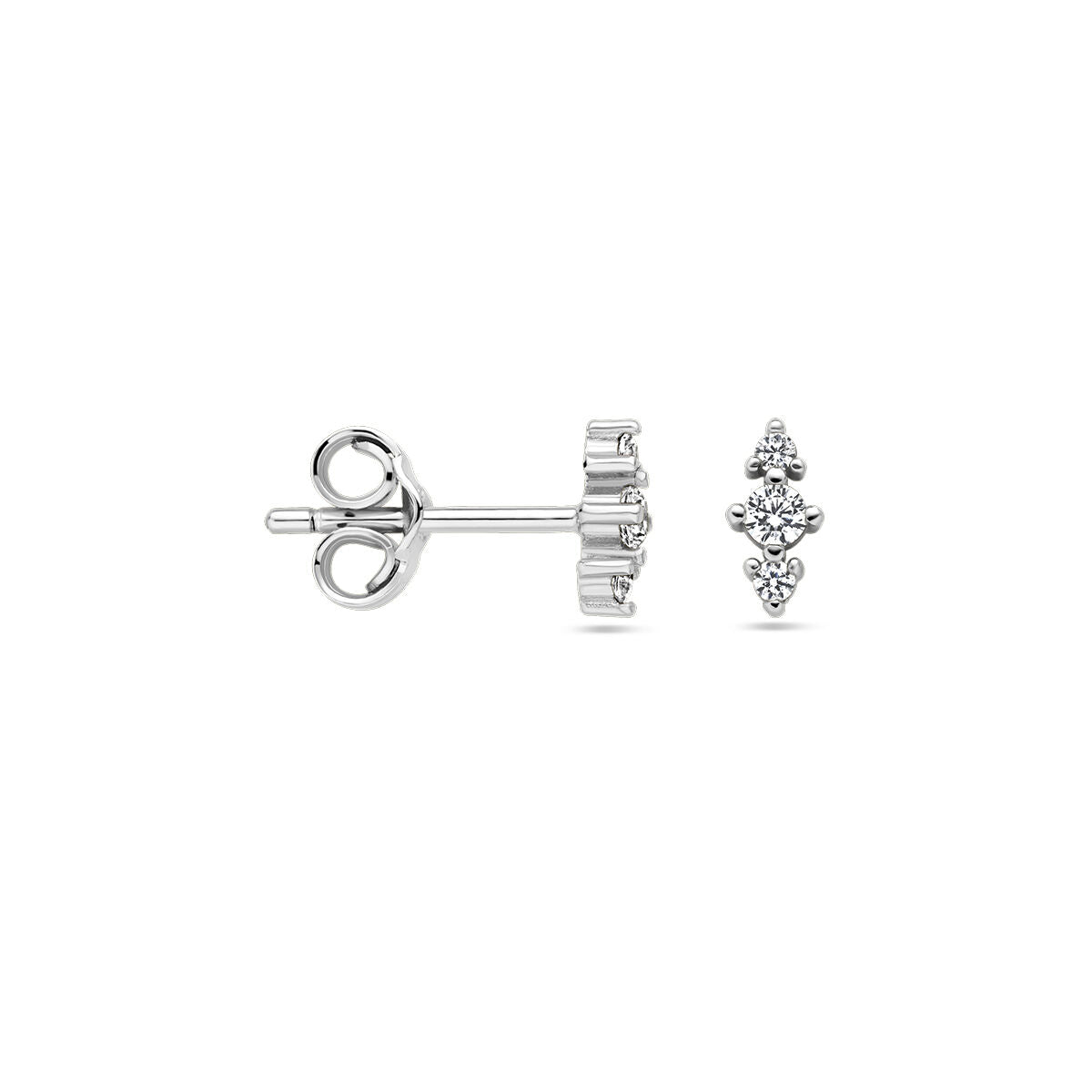 puces d'oreilles zircone argent rhodié