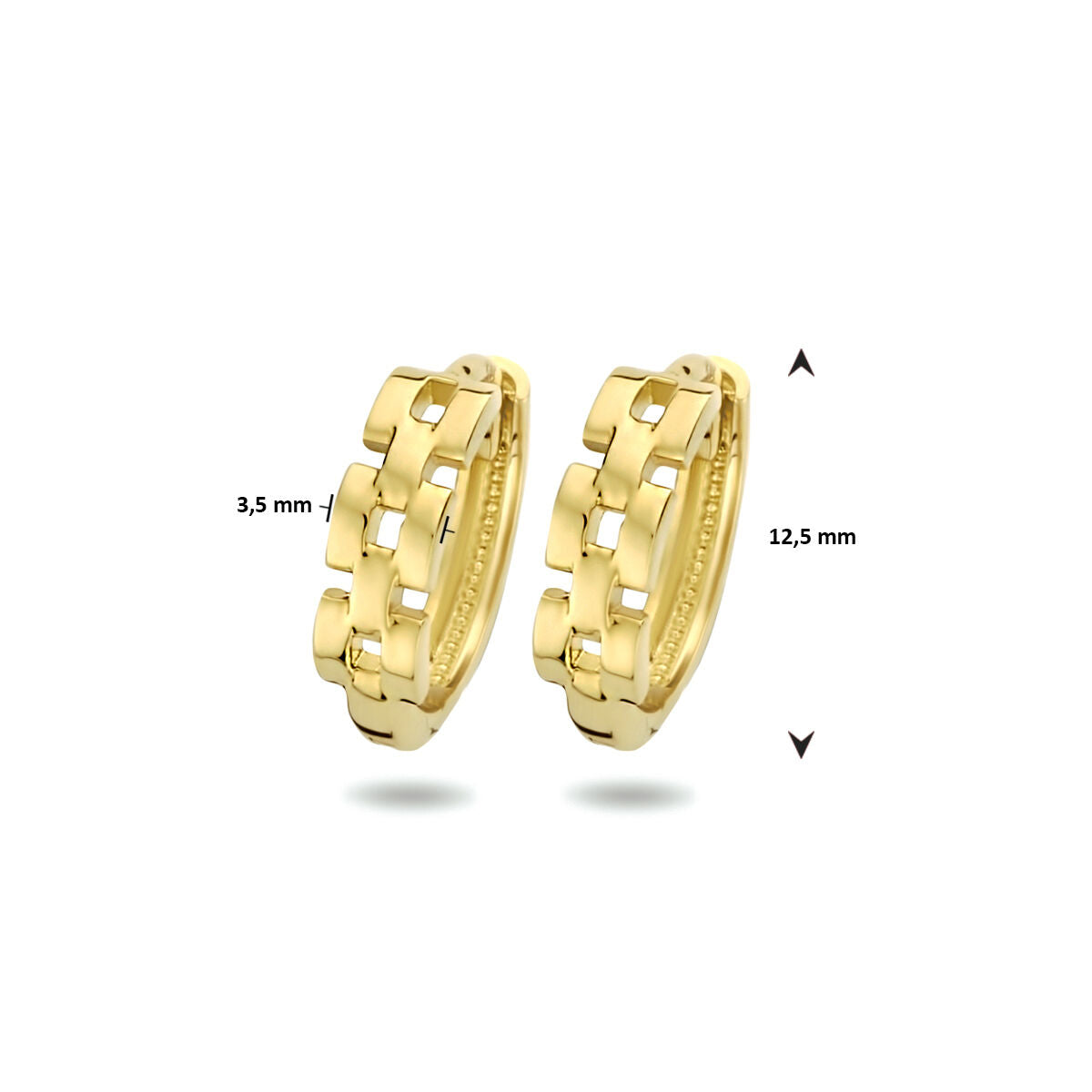 créoles motif maille 14K or jaune