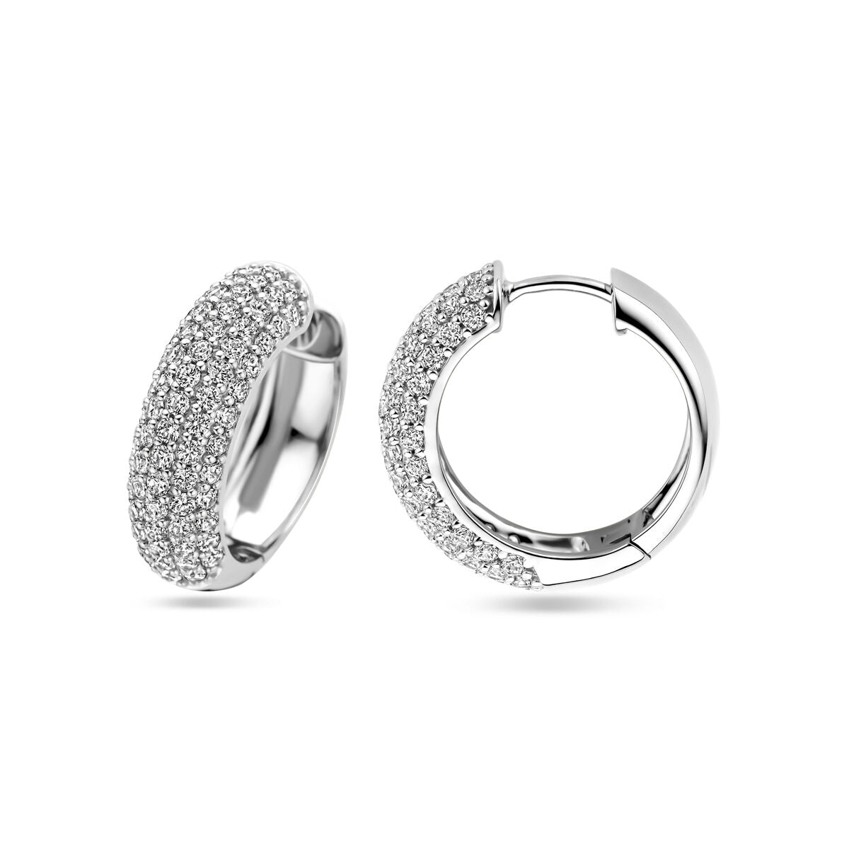 créoles zircone 21 mm argent rhodié