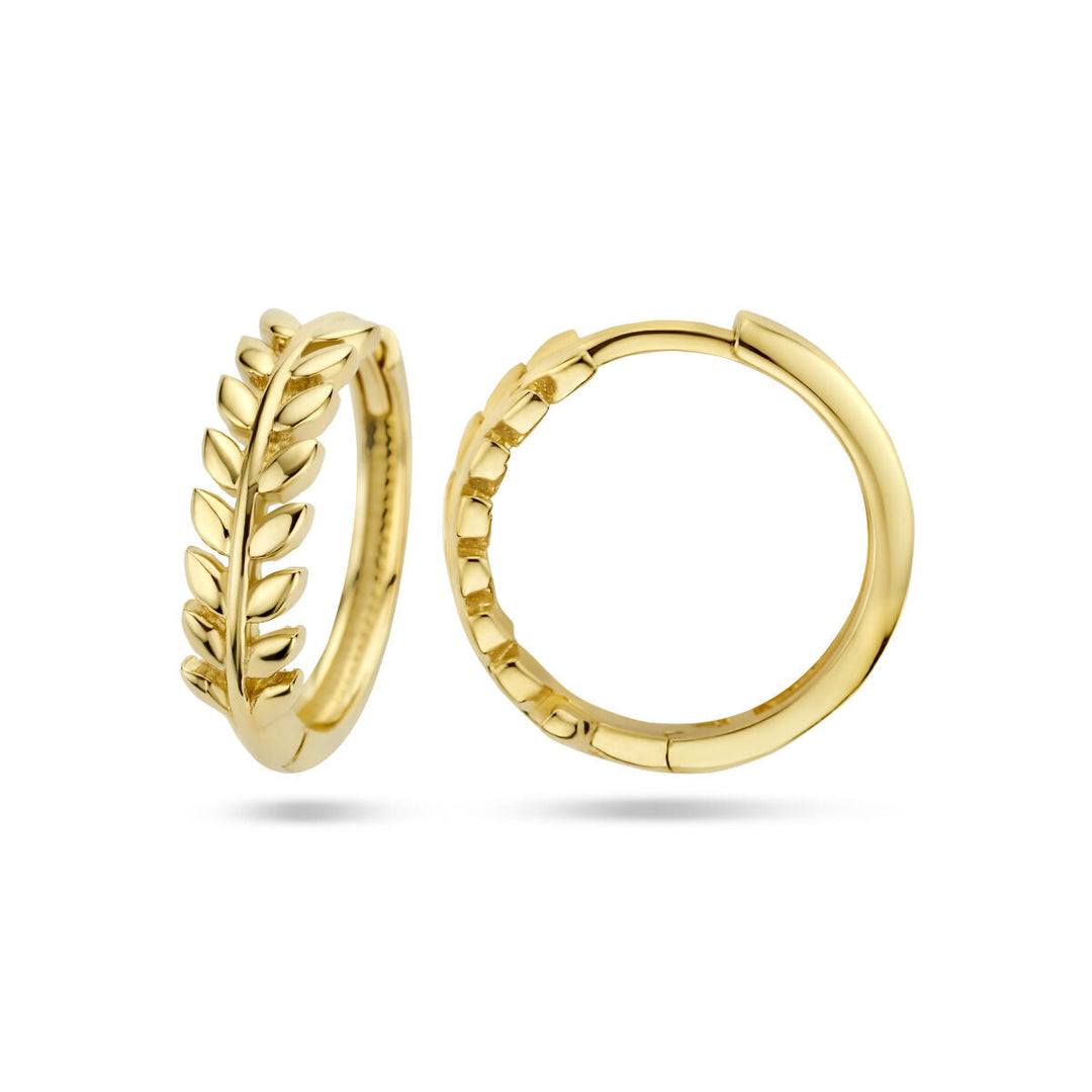 klapoorringen veer 14K geelgoud