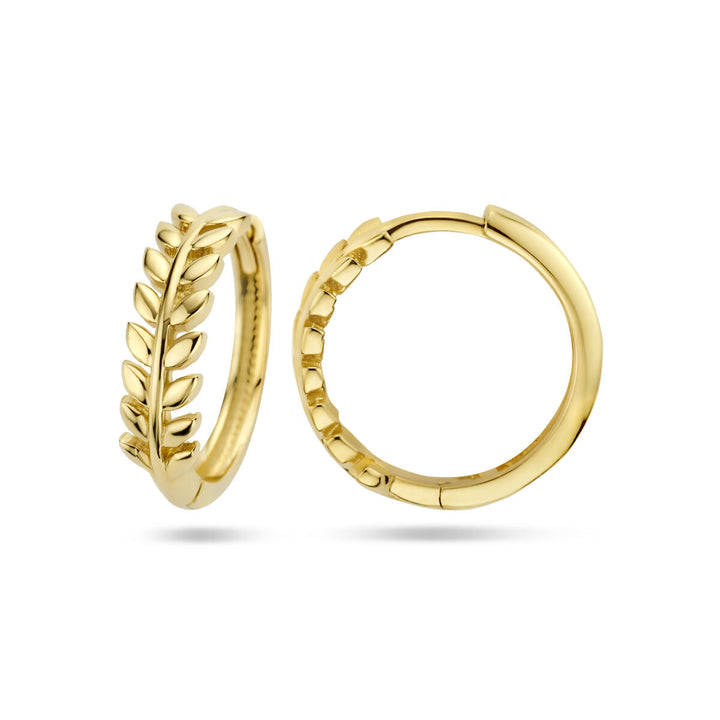 klapoorringen veer 14K geelgoud