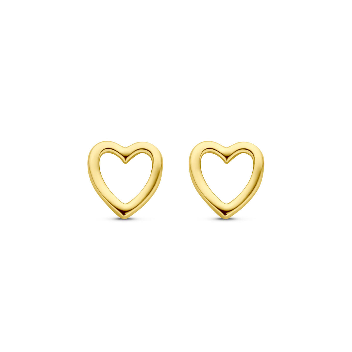 puces d'oreilles cœur 6 mm or jaune 14K