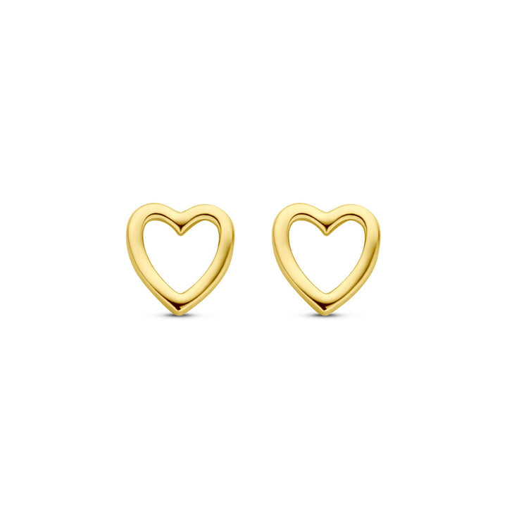 oorknoppen hartje 6 mm 14K geelgoud