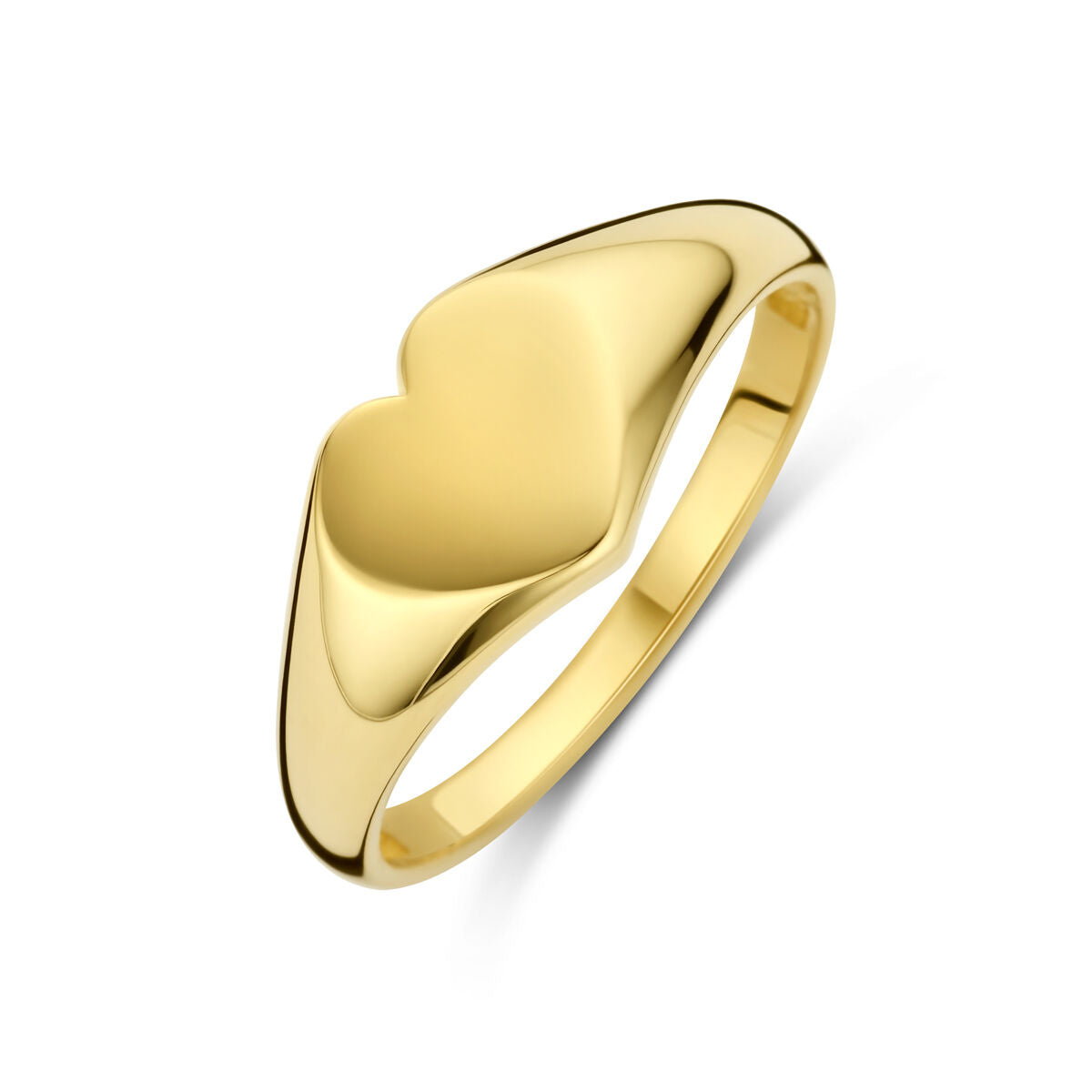 bague en or jaune 14K en forme de cœur