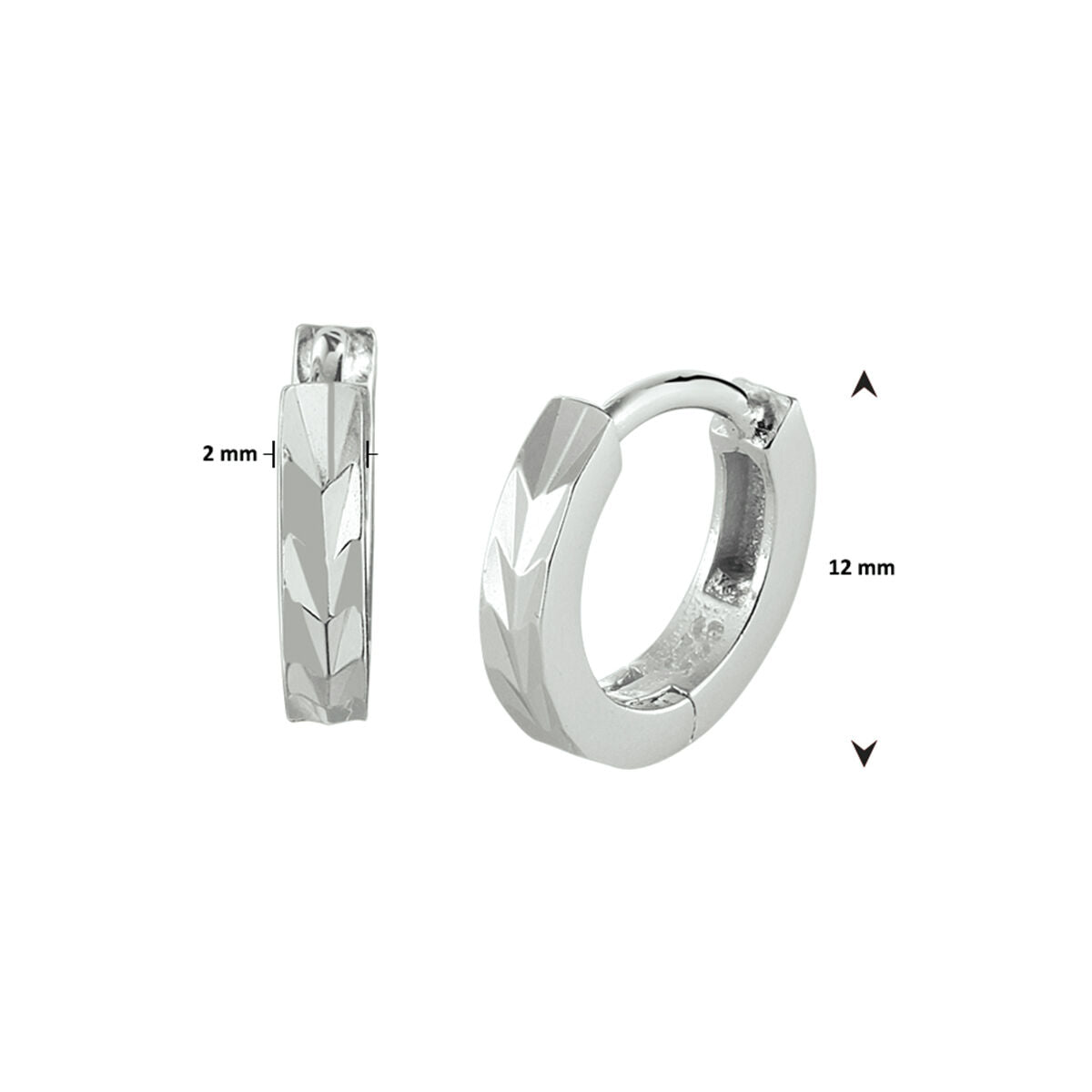 créoles plates en argent rhodié