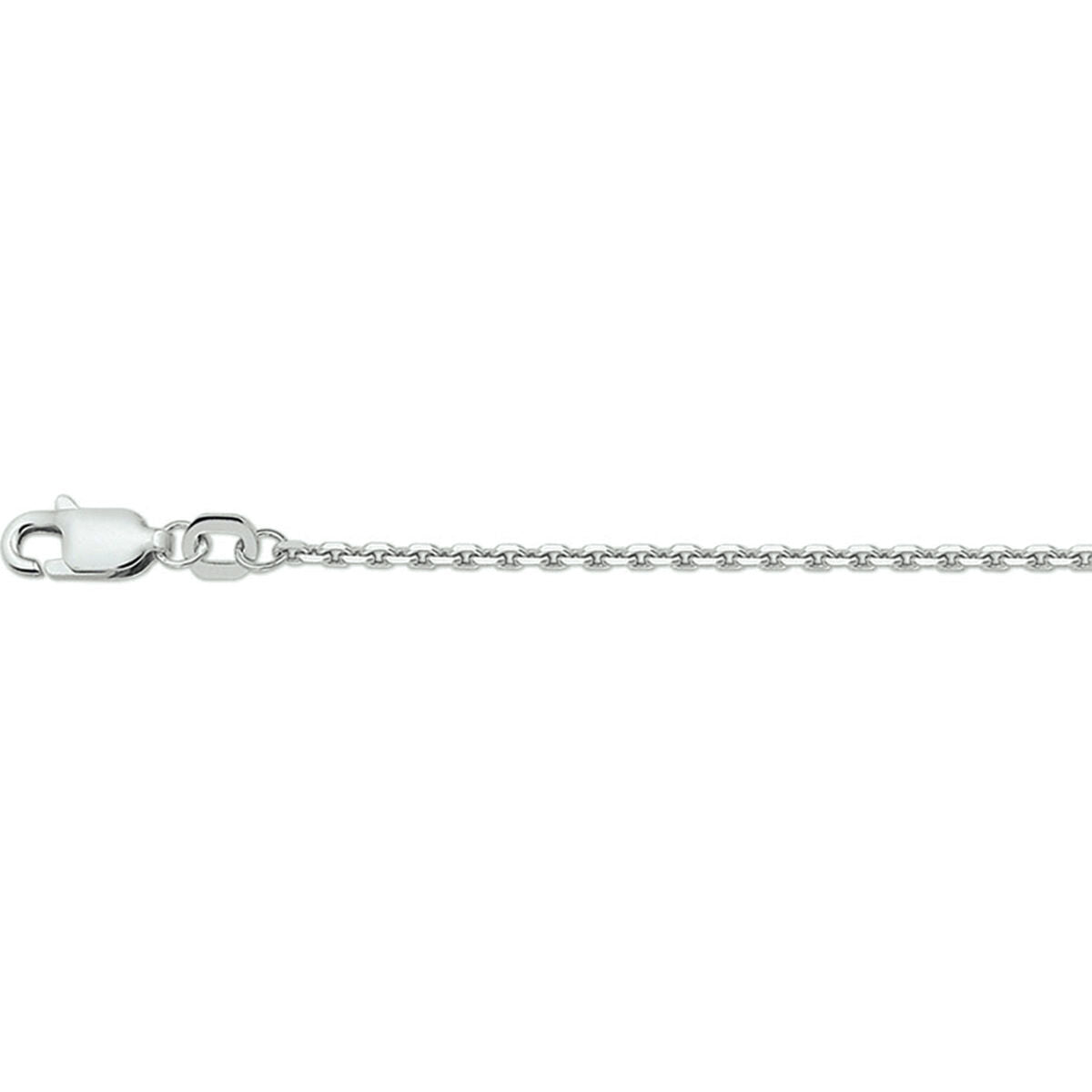 Collier en argent rhodié avec maillon ancre plat de 1,6 mm, longueur de 41 + 4 cm.