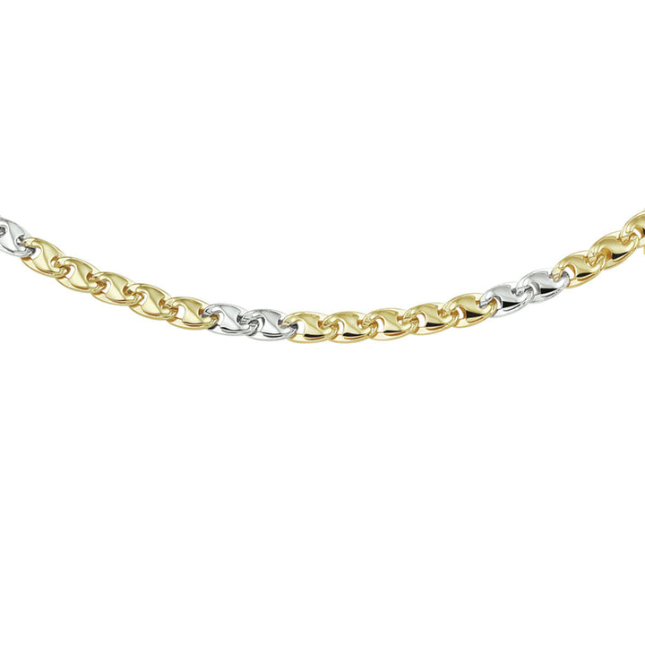 collier 4,3 mm or bicolore jaune/blanc