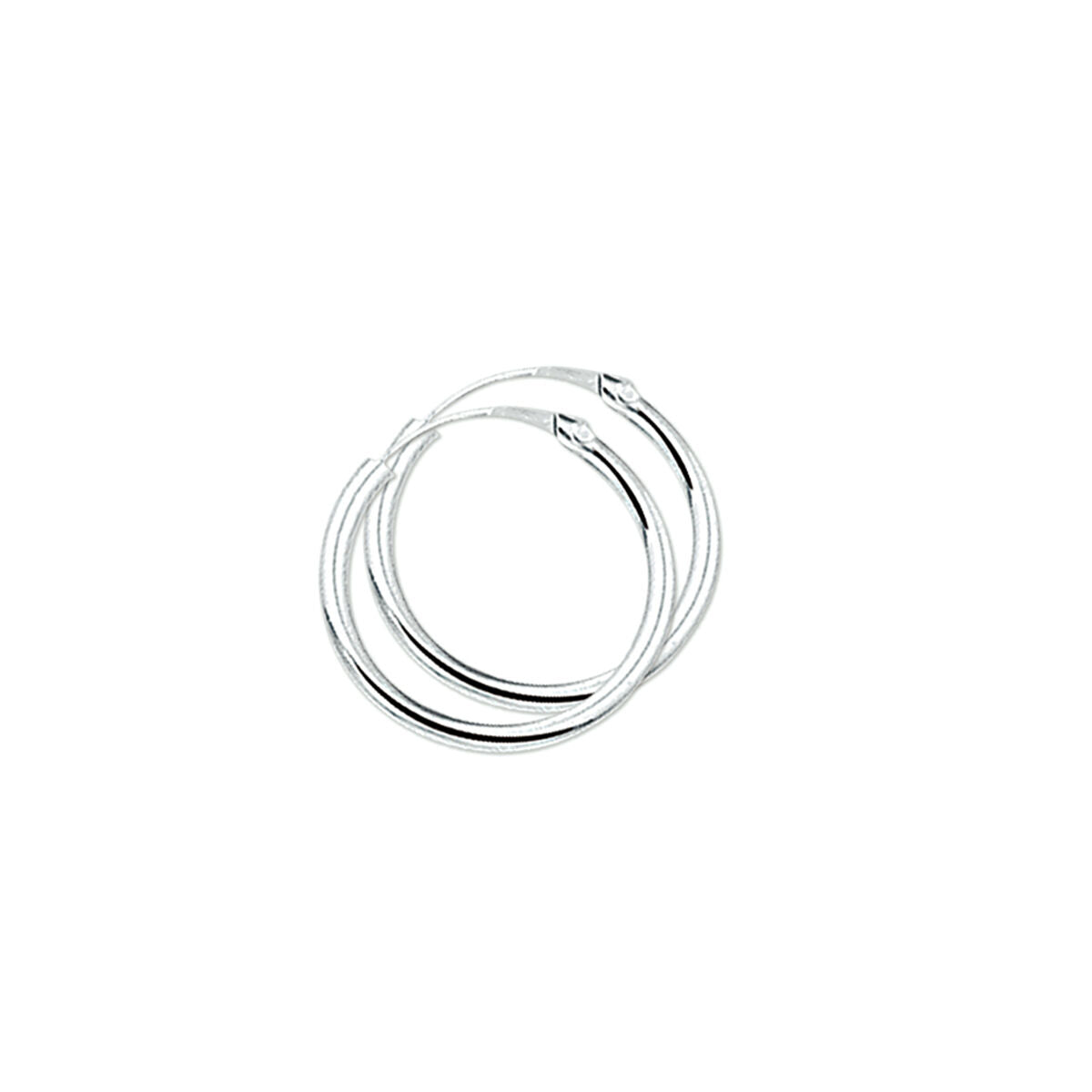 Boucles d'oreilles rondes en tube en argent rhodié.