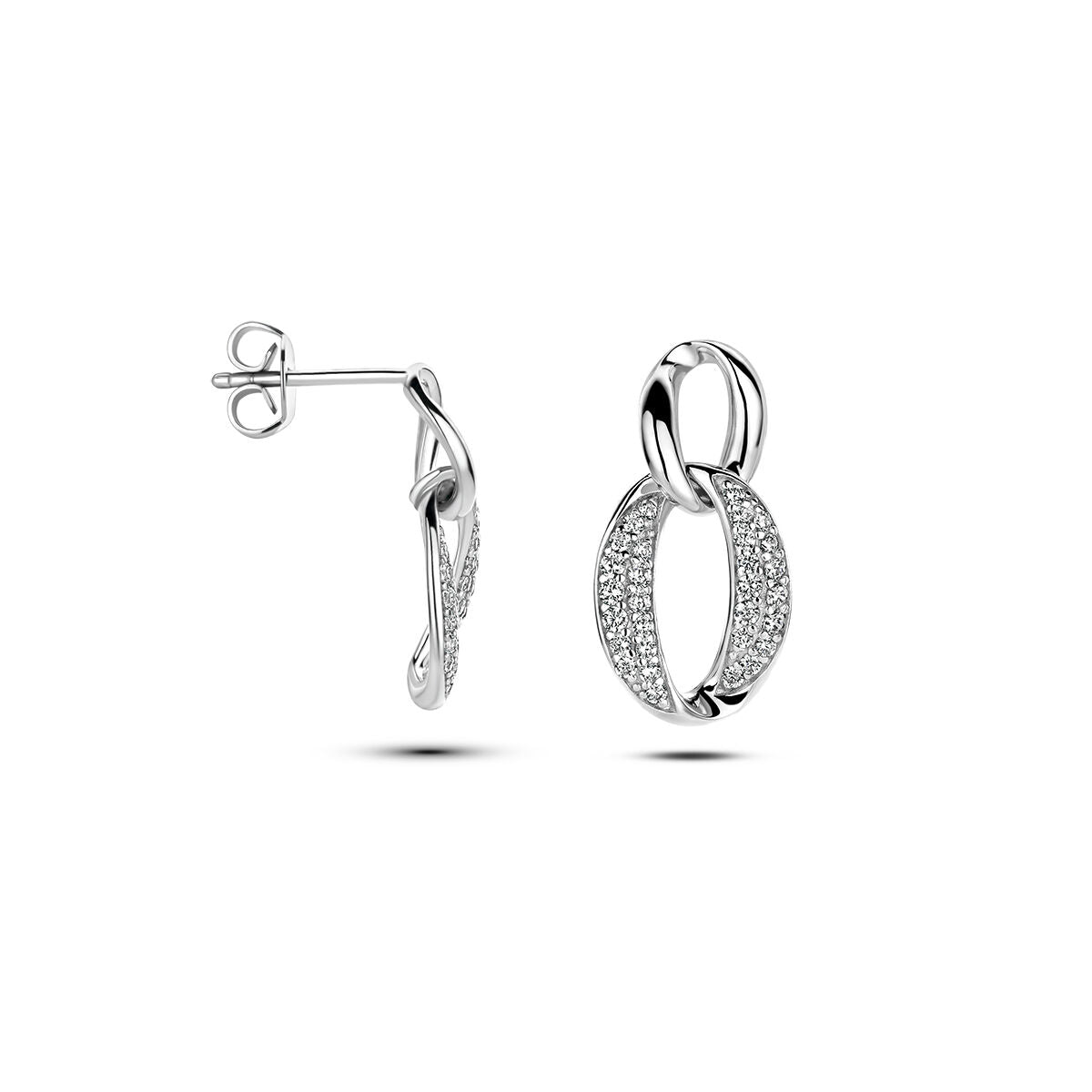 boucles d'oreilles zircone argent rhodié