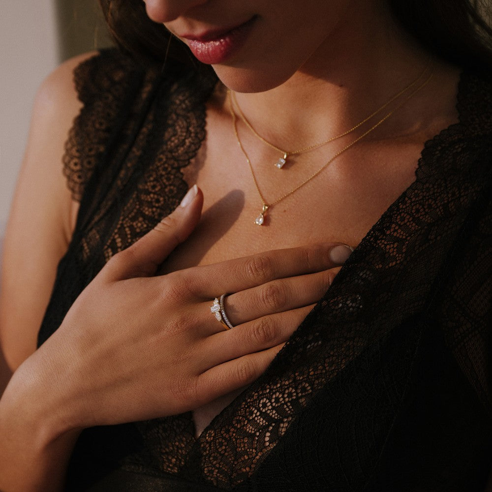 Collier Ava 0,50 crt. or jaune