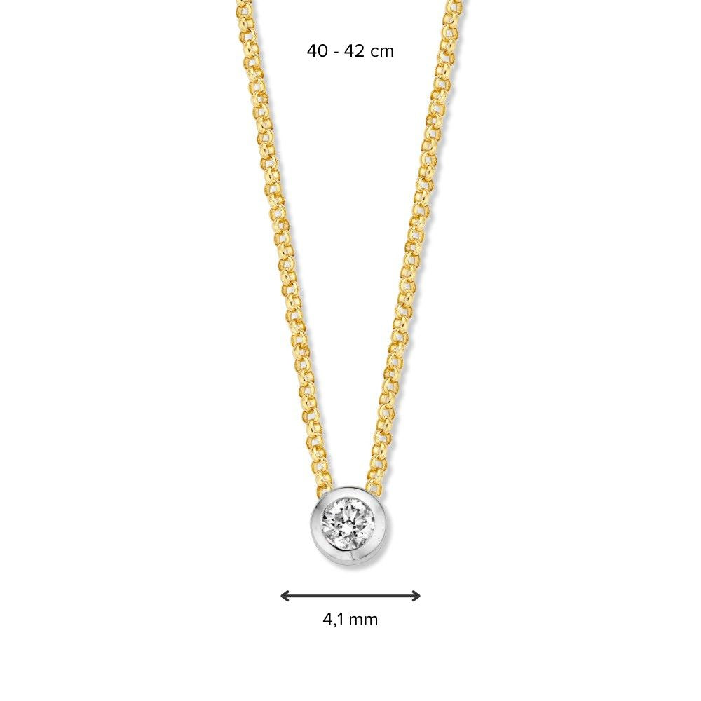 Collier en or jaune 14 carats avec pendentif en diamant, 0,10 crt