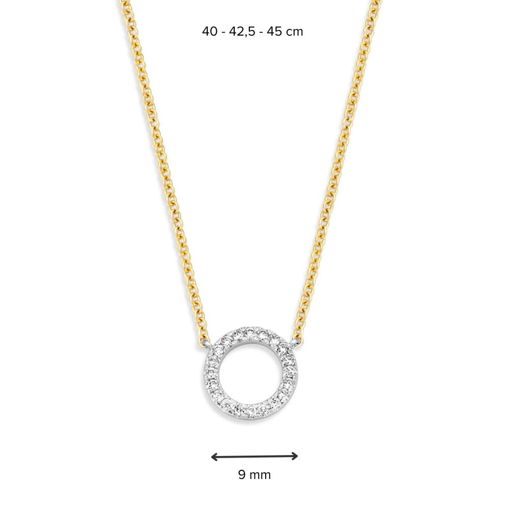 Collier en Or Jaune avec Pendentif en Diamant – 14 Carats, 0.11 Carat Brillant – Livraison Gratuite
