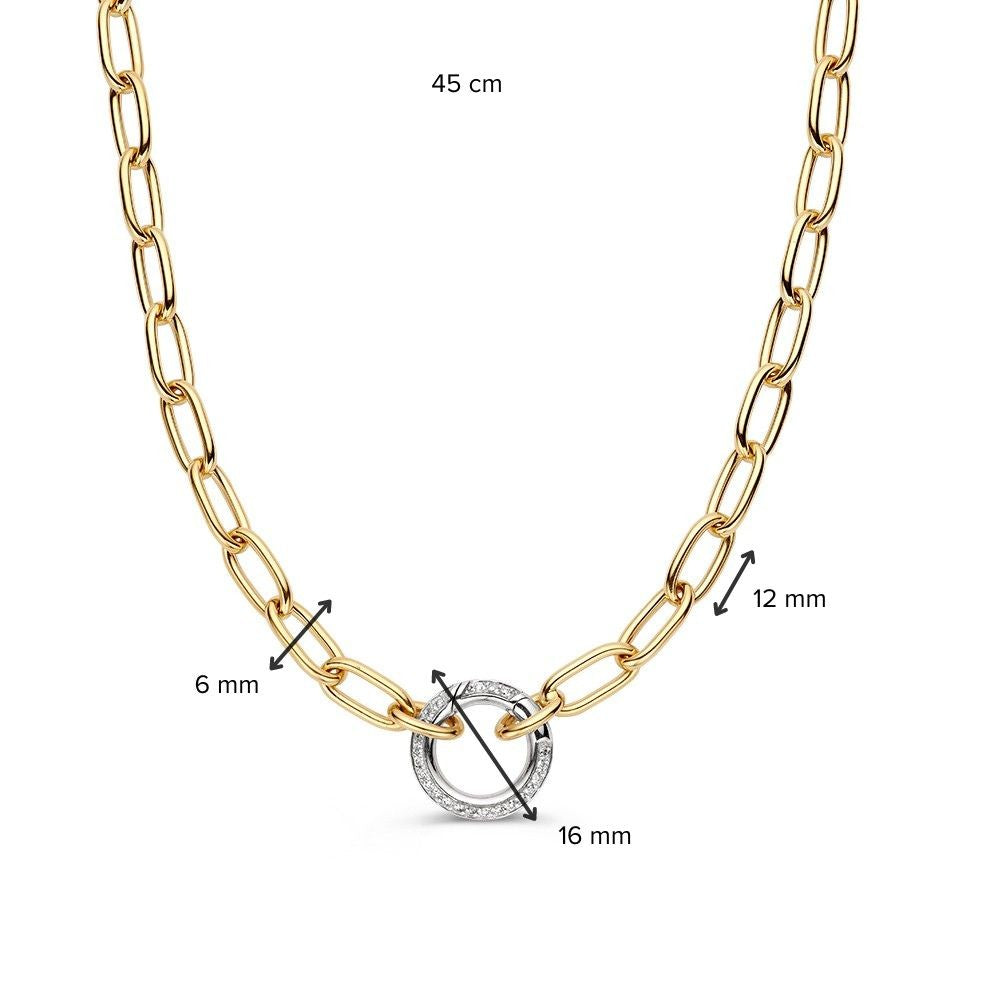 Collier en or jaune avec fermoir à ressort en diamants 0.42 crt H/SI-1