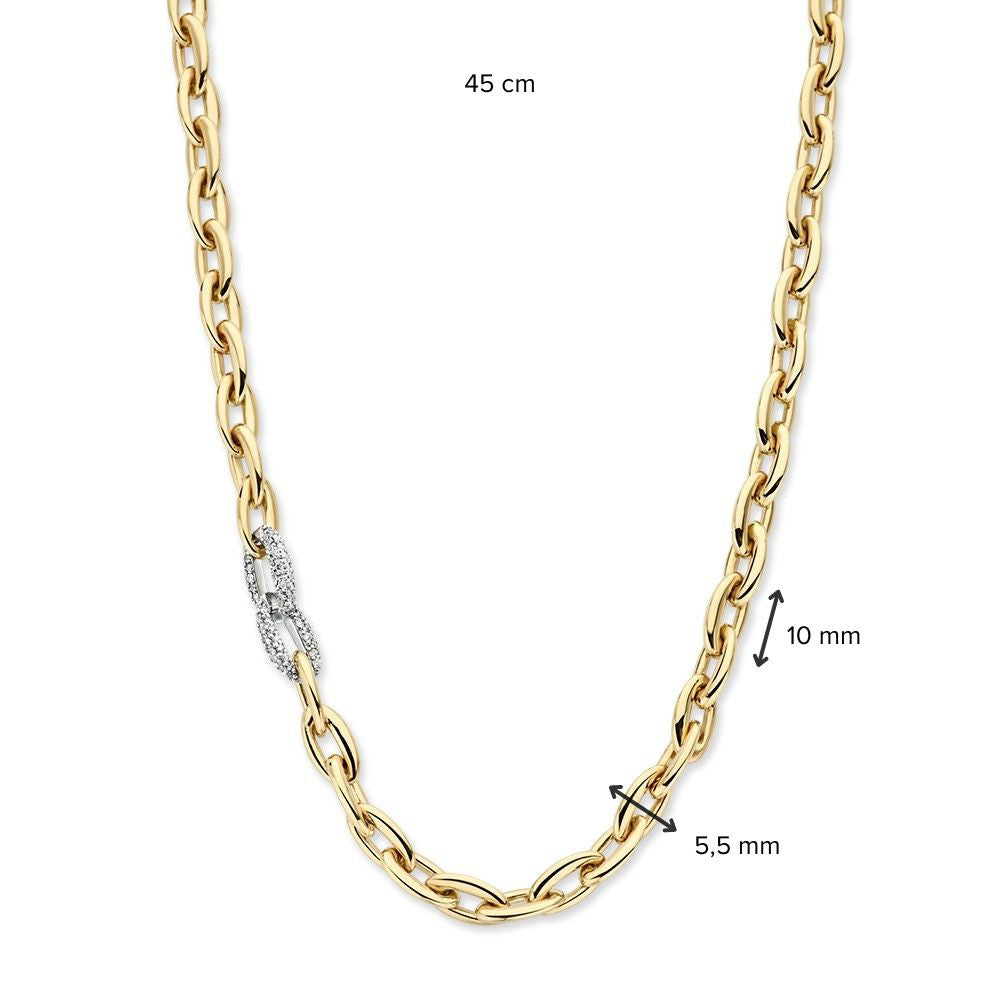 Collier en or jaune avec 0,50 ct de diamants – Élégance 14 carats pour femme