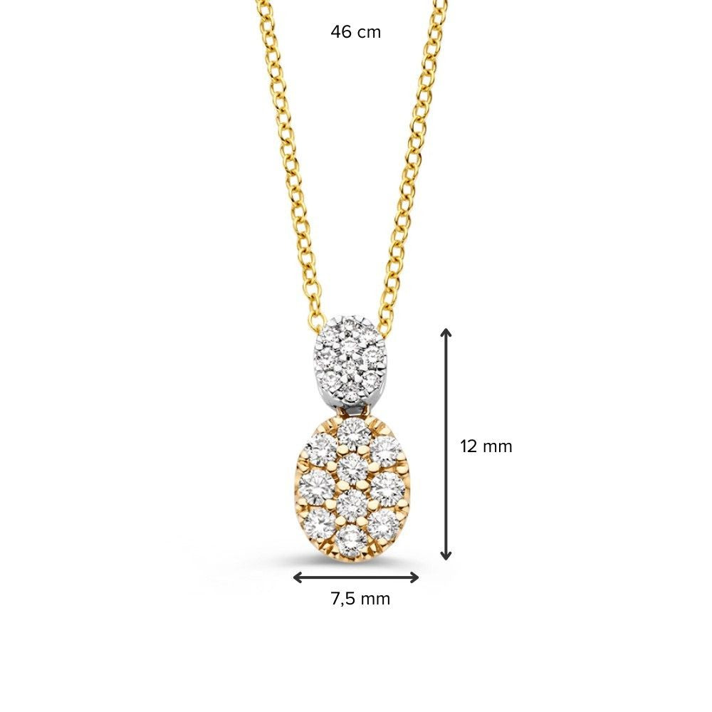 Collier en or élégant avec diamants pavés de 0,53 ct