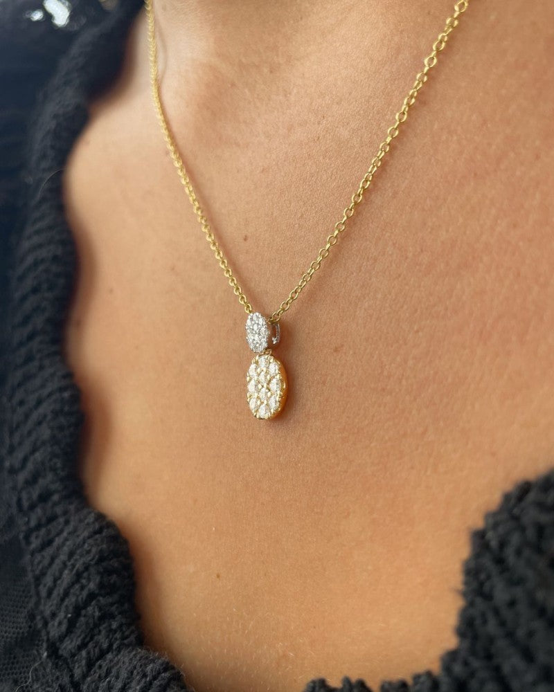 Collier en or élégant avec diamants pavés de 0,53 ct