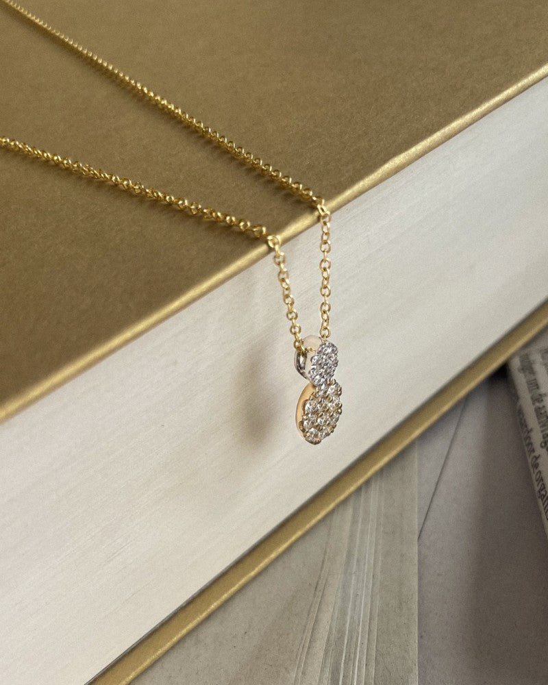 Collier en or élégant avec diamants pavés de 0,53 ct