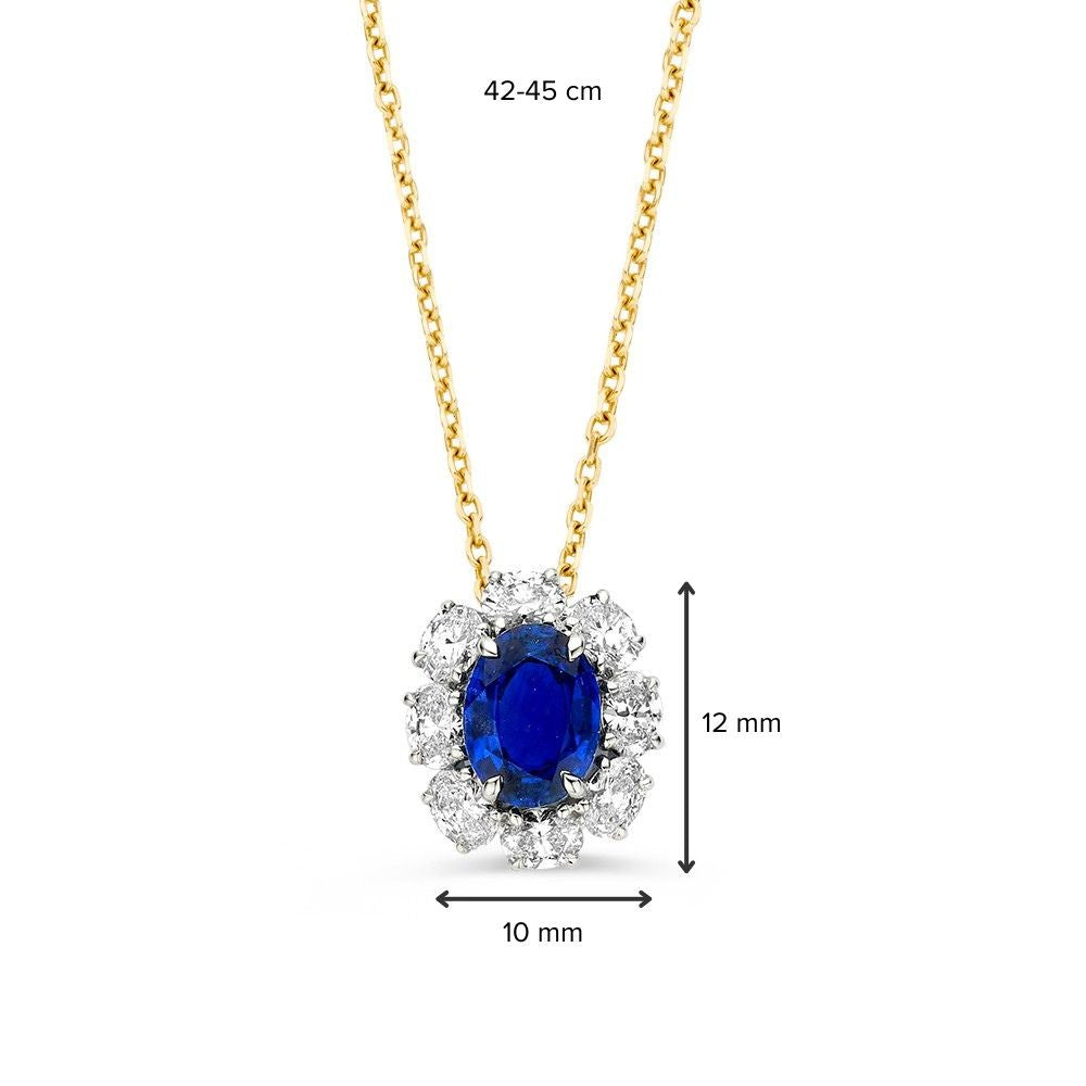 Collier bicolore saphir+diamant