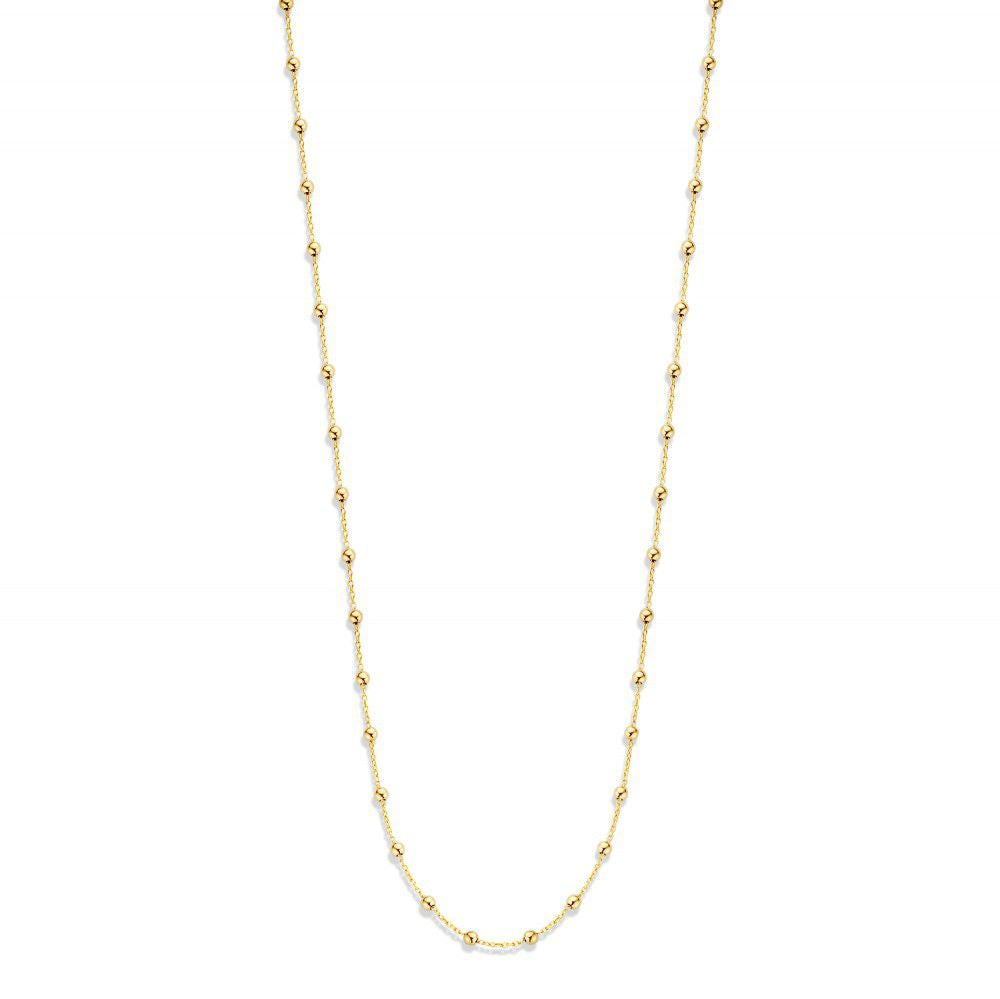 Collier en or jaune 14 carats avec des billes, longueur de 45 cm.