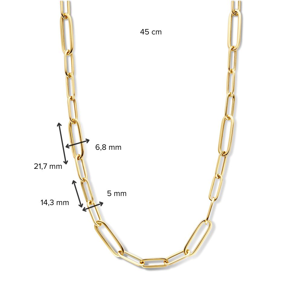 Collier en or jaune 14K avec fermoir mousqueton de luxe – Bijou élégant pour femme