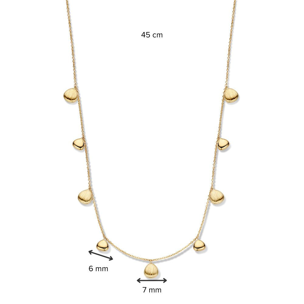 Collier en Or Jaune 14K avec Éléments Ovales – Bijou Ludique et Élégant pour Femme
