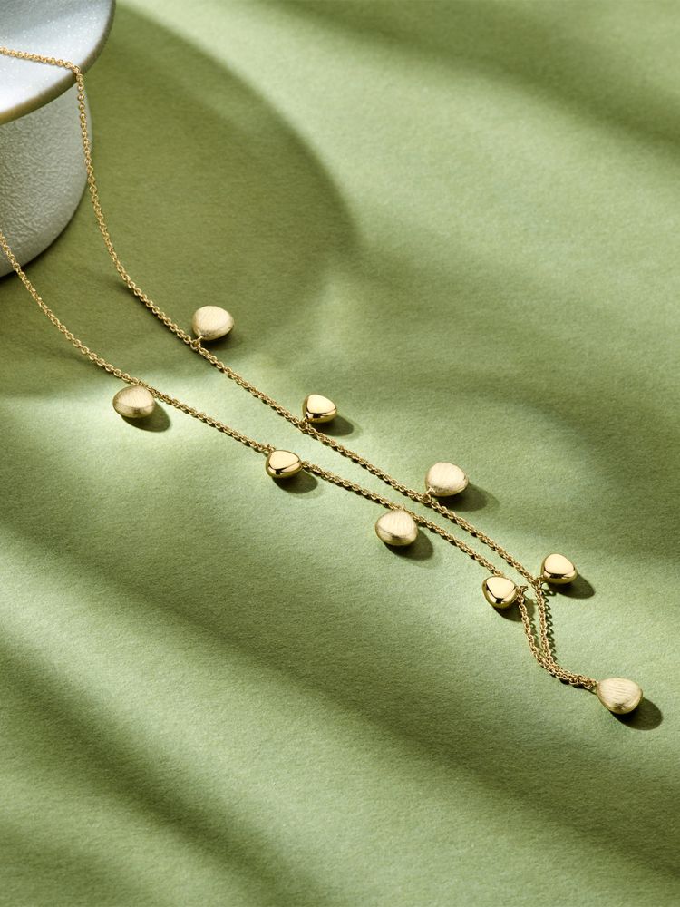 Collier en Or Jaune 14K avec Éléments Ovales – Bijou Ludique et Élégant pour Femme