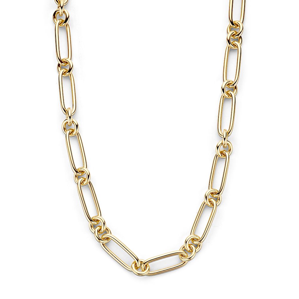 Collier en or jaune avec maillons larges, bijou de luxe pour femmes.