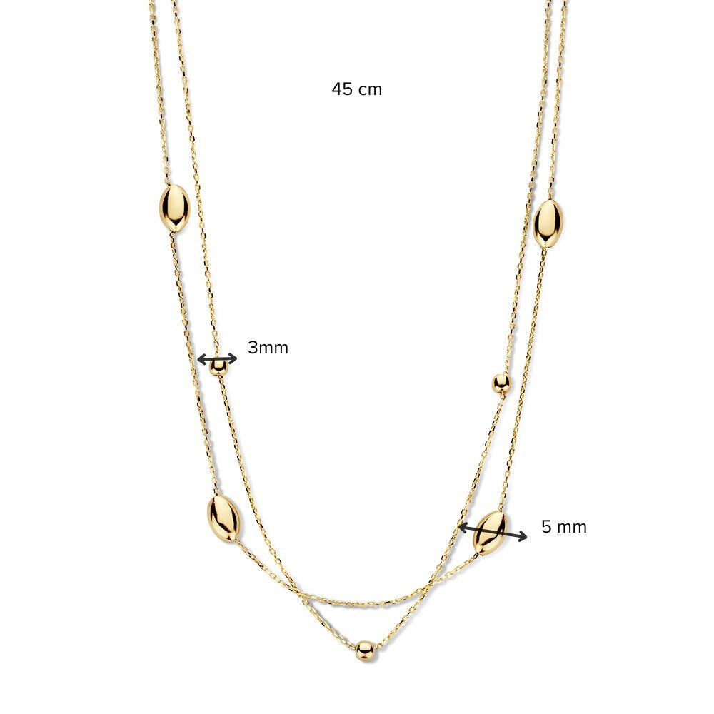Collier en or jaune 14K avec éléments en or – Bijou élégant pour femme