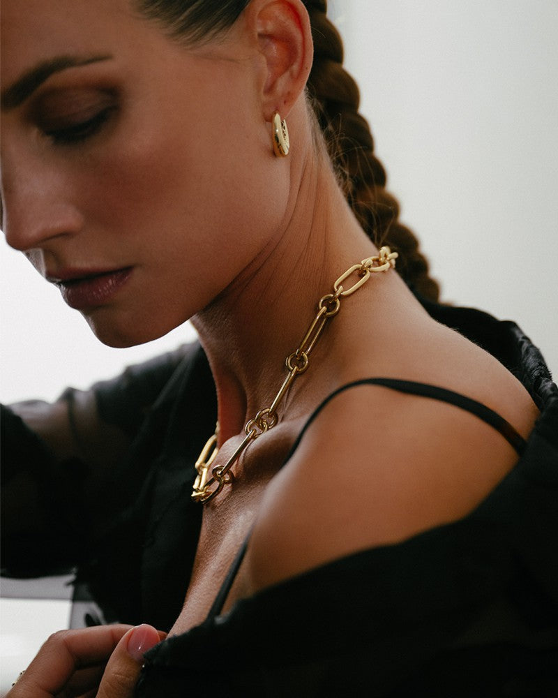 Collier en Or Jaune 14K avec Mailles Grosses – Bijou de Luxe pour Femme