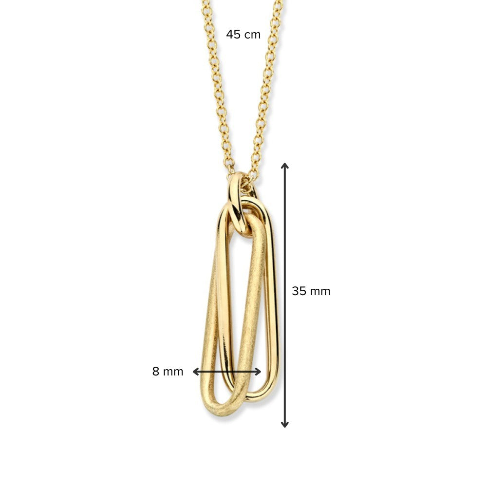 Boucles d'oreilles en or jaune avec éléments en or mat - Luxe 14 carats pour femme