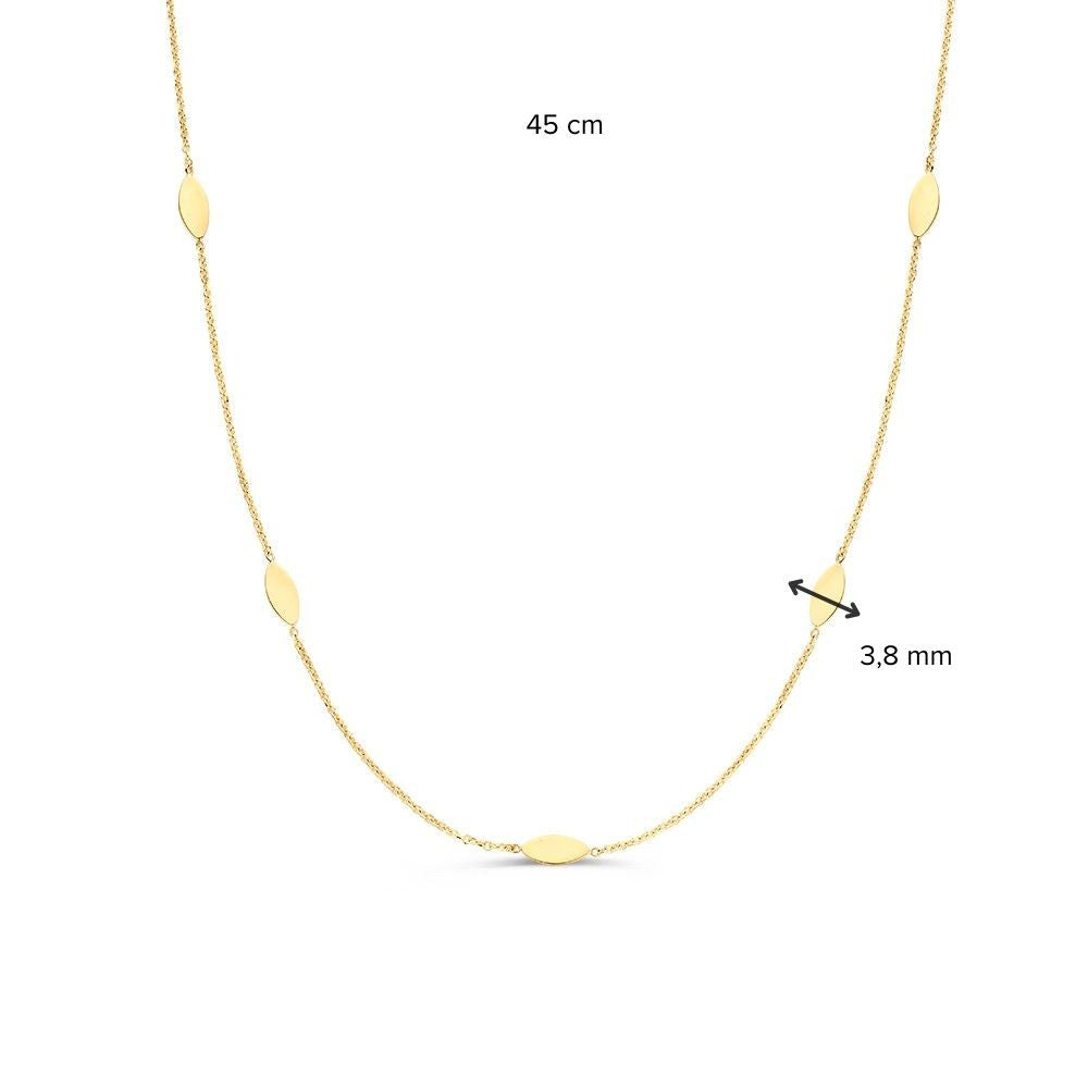 Collier en Or Jaune avec Éléments Ovales – 14 Carats Or