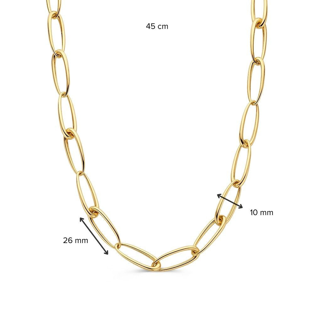 Collier en or jaune avec mailles asymétriques – or 14 carats