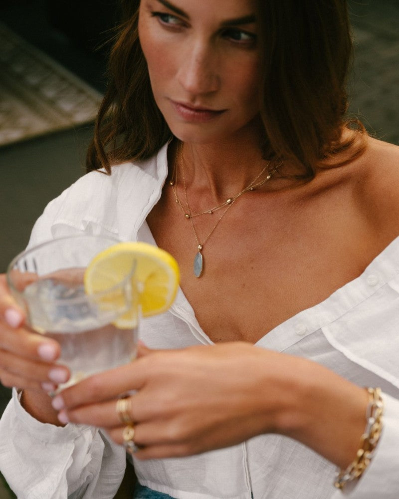 Collier en or jaune 14K avec éléments en or – Bijou élégant pour femme