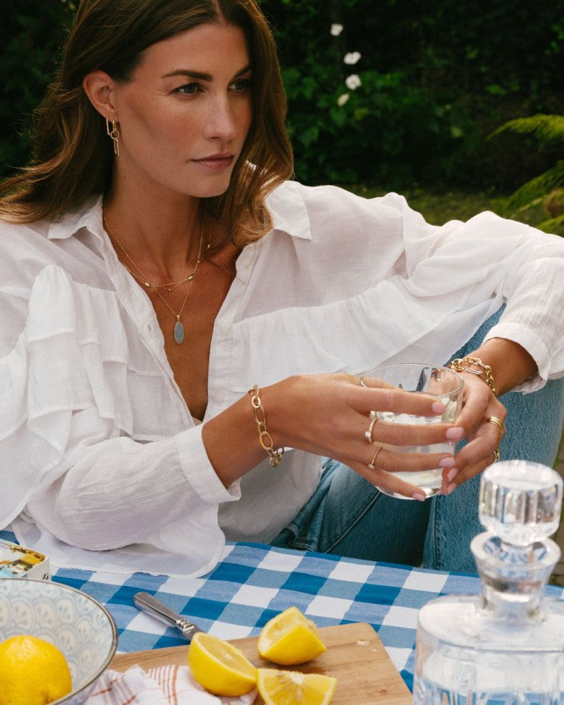 Collier en or jaune 14K avec éléments en or – Bijou élégant pour femme