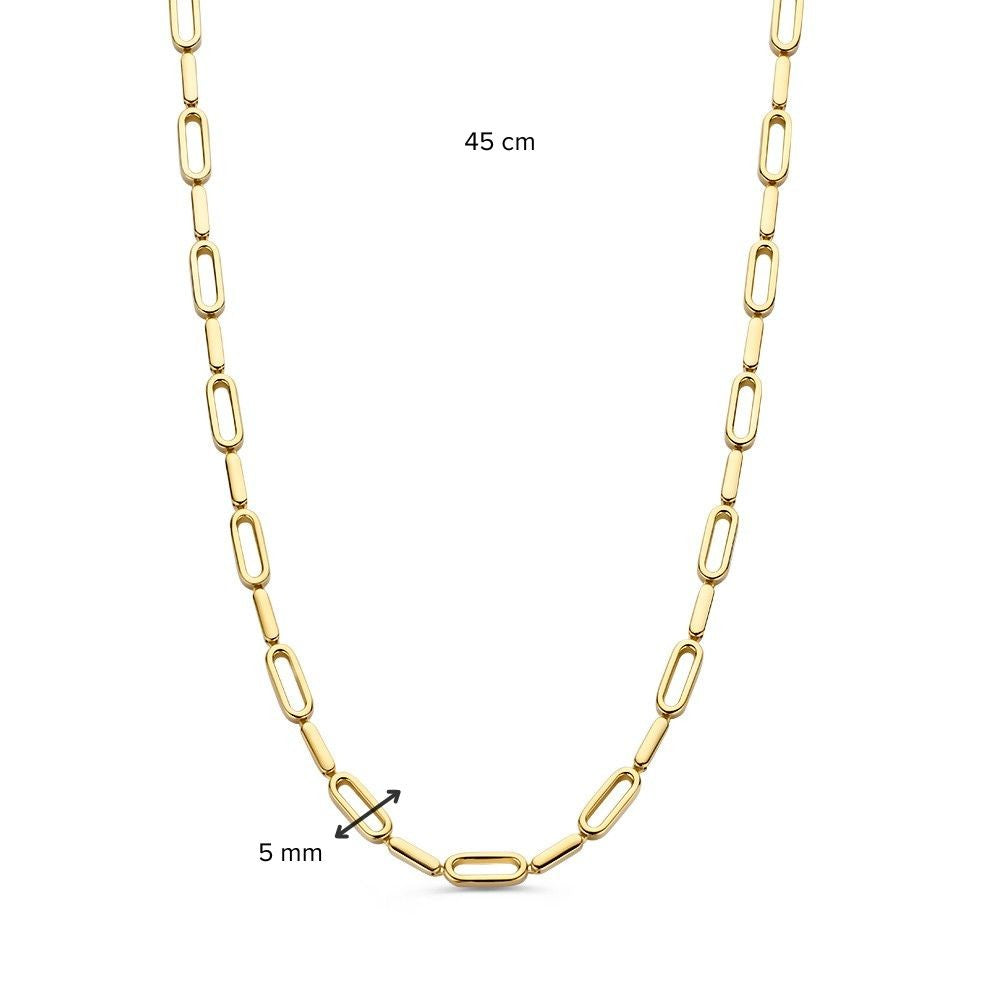 Collier en or jaune avec mailles ludiques – Élégance en mouvement
