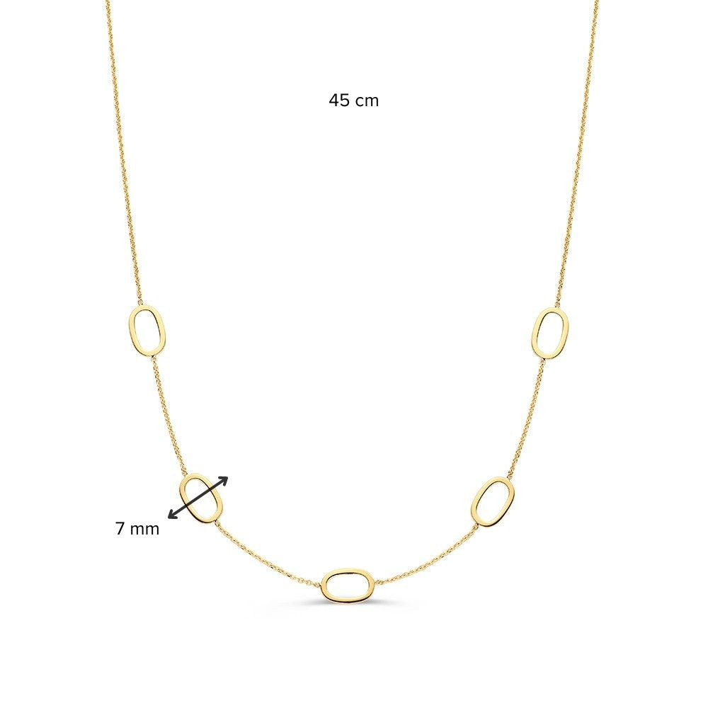 Collier en Or Jaune avec Ovales Ajourés – Or 14 Carats