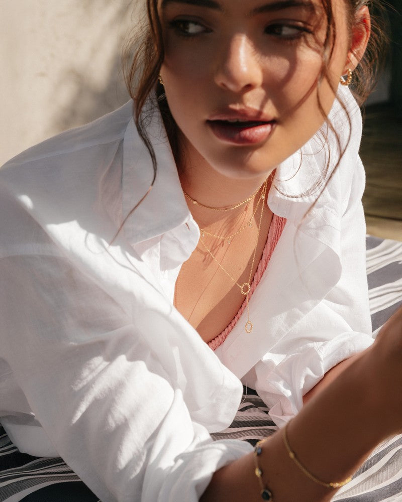 Collier en or jaune 14K avec éléments en or luxueux – Bijou élégant pour femme