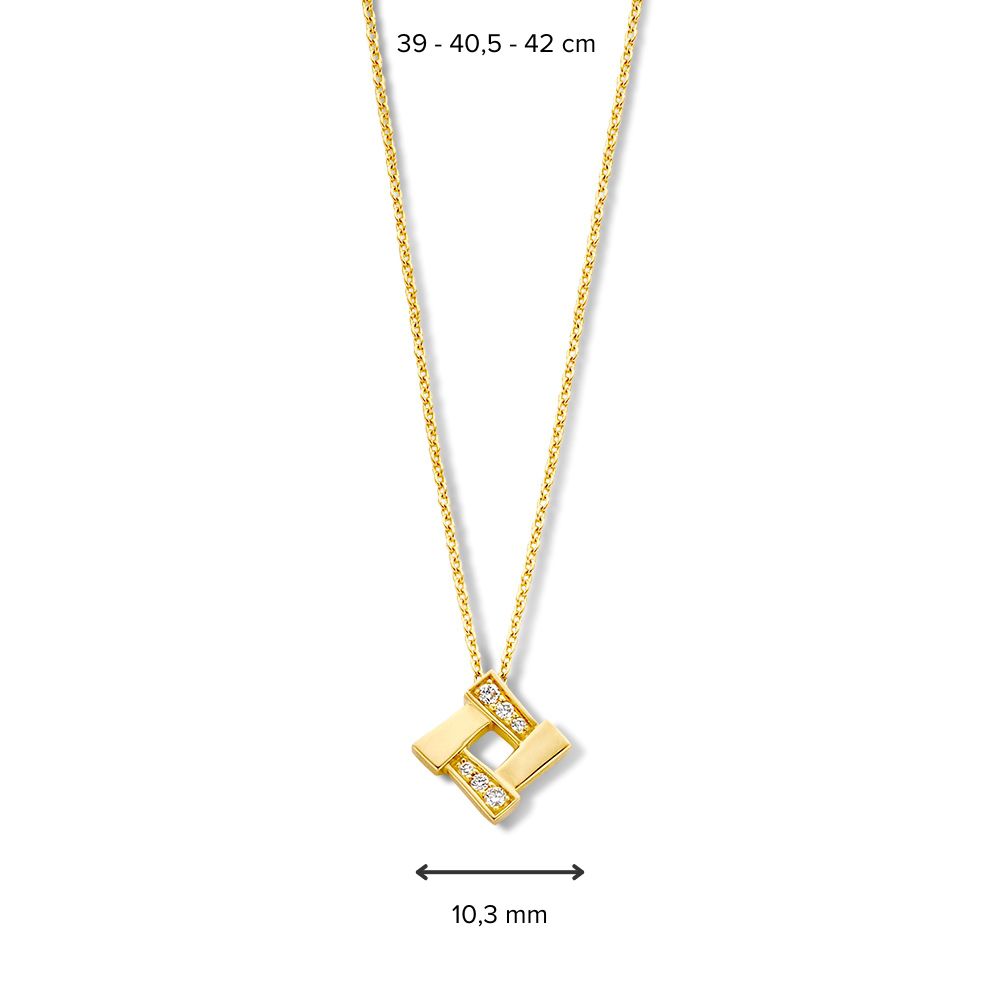 Collier en Or Jaune avec Pendentif en Diamant - Élégance 14 Carats