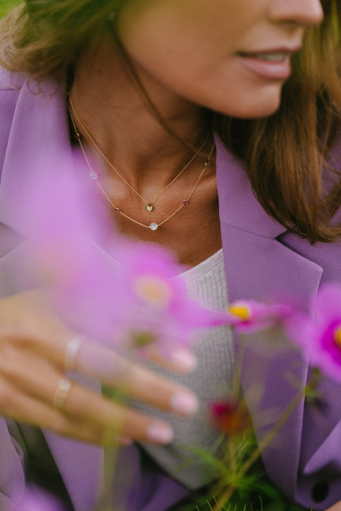 Collier en Or Jaune avec Pendentif en Diamant en Forme de Coeur - 14 Carats