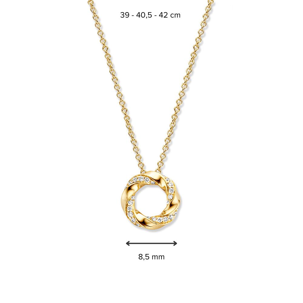 Collier en or jaune avec pendentif en diamant fin - Élégance 14 carats